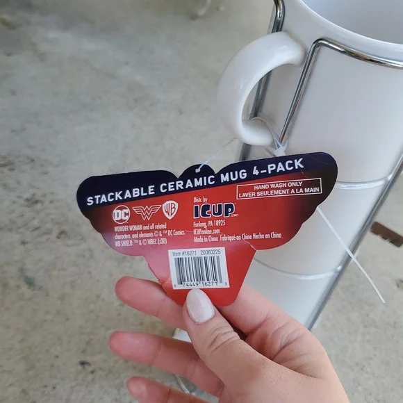 Marvel Wonder Woman Staking Mugs Set Of 4 New W Tag - Picture 5 of 8